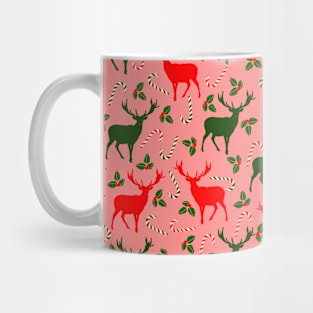 pink christmas reindeers Mug